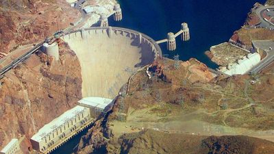 ​Colorado river's Hoover Dam contains enough concrete to pave a standard highway from San Francisco to New York City, and the 90-year-old engineering marvel is still growing stronger