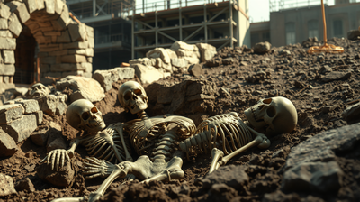 Construction workers in Ghent uncover a 500-year-old neighbourhood with 200 skeletons buried beneath it