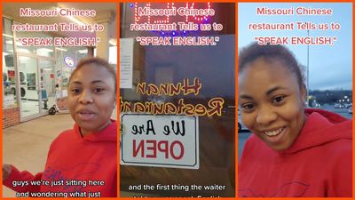 Black woman in Missouri walks into a Chinese restaurant. The first thing the waiter says is ‘speak english’ and then they seat her by the bathroom