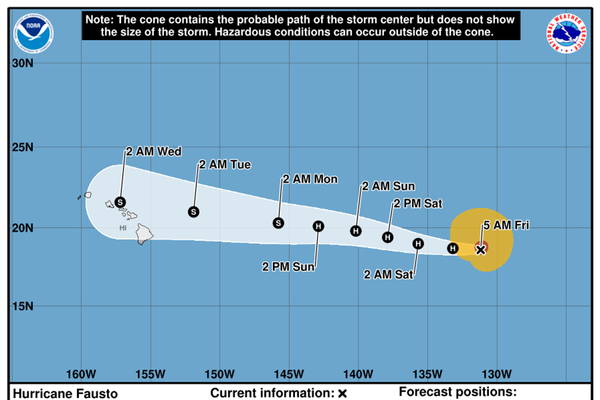 Hurricane Fausto strengthens into a Category 2 storm ahead of Hawaii approach
