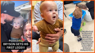 North Carolina boy was born missing parts of all four limbs, but he just took his first steps and went viral for it: ‘They just do it differently’