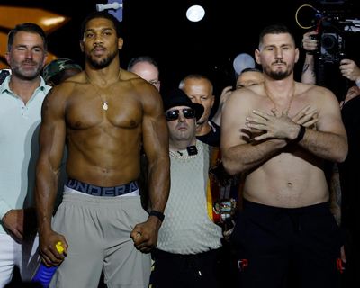 Anthony Joshua gets up from two knockdowns to stop Kristian Prenga – as it happened