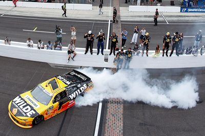 Dale Jr. apologizes and Kvapil explains controversial burnout across Indy bricks