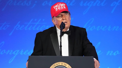 Trump wears '2028' cap at White House dinner, says 'third time will be better'