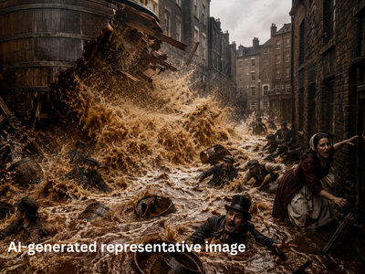 In 1814, London witnessed beer flood after wooden vats of fermenting porter burst, triggering one of world's strangest industrial disasters