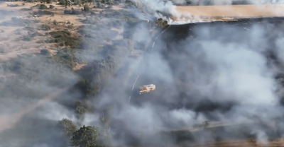 Dramatic video shows wildfires raging in east London as flames destroy 10 acres of grassland