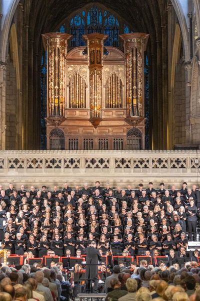 Three Choirs festival review – impressive opening salvo full of crackling energy and exuberant fireworks