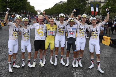 'Without them I wouldn't be standing here five times' - Tadej Pogačar pays tribute to family and friends in Tour de France winner's speech