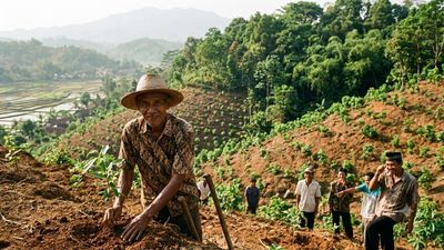 In 1996, Indonesia's 'crazy' tree planter who was mocked for his mission planted 11,000 trees and turned barren hills into a green paradise