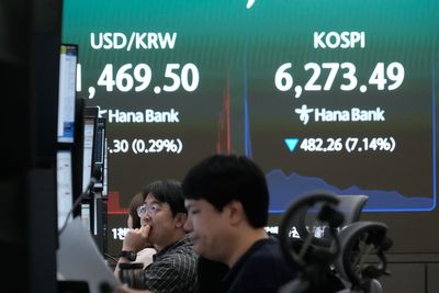 South Korea’s Kospi index sinks more than 9% on heavy selling of chipmaking stocks