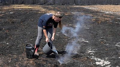 France wildfire: Residents douse embers with water after blaze destroys 170 homes in Le Porge