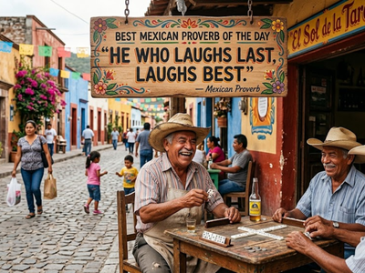 Best Mexican Proverb of the Day: "He who laughs last, laughs best." A life lesson on patience and perseverance