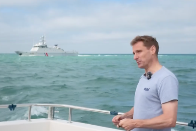 Tory politician accuses French warship of firing shots near him in English Channel