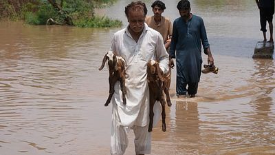 Rescue teams evacuate flooded villages in Sheikhupura Pakistan