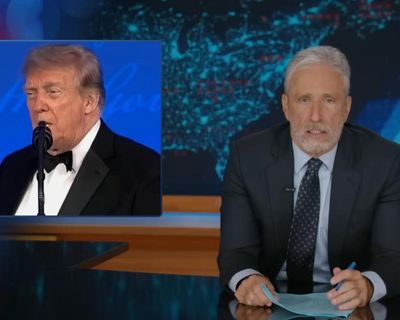 Jon Stewart on Trump’s comedy routine: ‘Normally I’d say don’t quit your day job but in this case …’