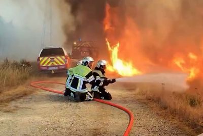 Watch: Firefighter’s helmet camera captures battle against France’s raging wildfires