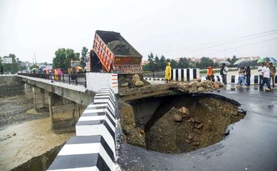 Dehradun's Rs 16 crore bridge gets big hole in just 17 days after rain; probe on to determine the cause