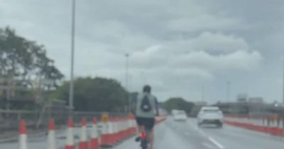 Police left stunned as cyclist spotted travelling on busy Glasgow motorway