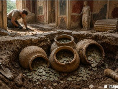 1,700 years buried and forgotten: Archaeologists find thousands of coins stashed in clay jars under an ancient French home