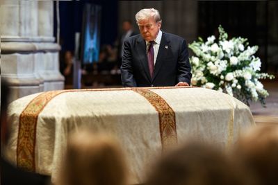 Trump Falls Asleep at Lindsey Graham's Funeral Service Directly After His Off-Script Eulogy
