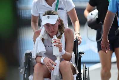 Tennis player Ekaterina Alexandrova collapses in 34C heat in Memphis Classic