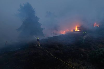 Drone footage shows scale of Suffolk wildfires as firefighters battle huge blaze