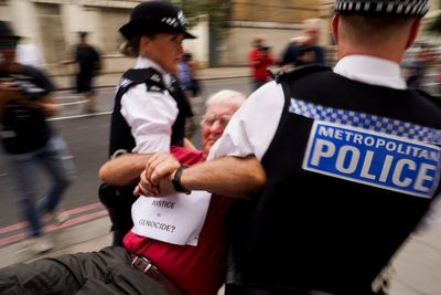 UK police arrests dozens at protest supporting banned group Palestine Action