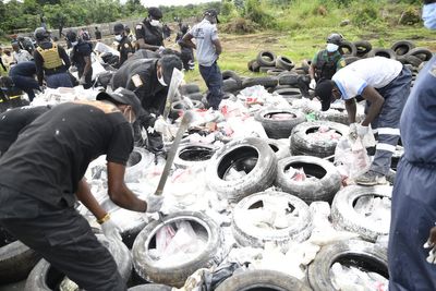 Authorities burn cocaine worth $336 million in country’s largest drug bust