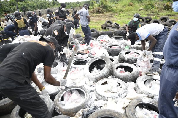 Authorities burn cocaine worth $336 million in country’s largest drug bust