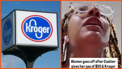 Woman uses cash and rewards to buy gas at Kroger, but allegedly finds out she ‘ain’t get none of that.’ Then the cashier says he can’t fix it