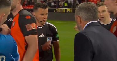 Furious Derek McInnes confronts referee at full-time over Rangers penalty call