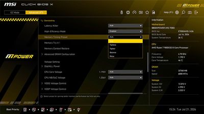 MSI promises an EXPO ULL-like boost for your existing DDR5 memory — High-Efficiency Mode brings low-latency tuning to older RAM
