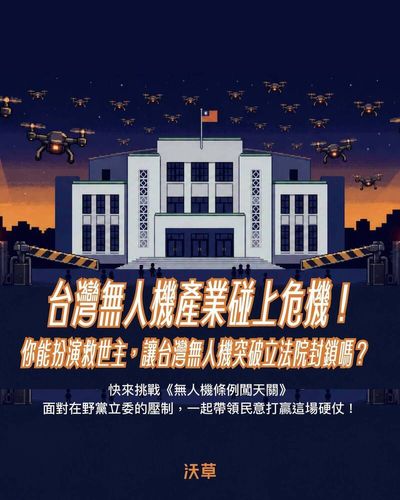 能否克服議事讓台灣無人機戰力順利起飛 「沃草」設計遊戲來挑戰