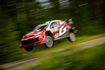 WRC Finland: Elfyn Evans rolls out of victory fight with Sebastien Ogier
