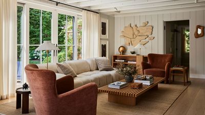 "It's Our Sweet Little Jewel Box" — White Paneled Walls, Natural Stone and Soft Neutrals Give This Hamptons Home the Swedish Cottage Treatment