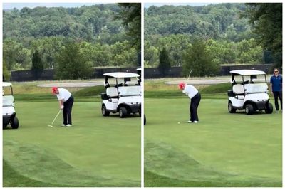 Trump denigrates fellow golfers as lacking ‘talent’ as he boasts about winning trophy on his own course