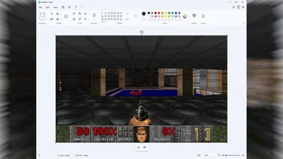 Microsoft Paint used as a 'monitor' to run Doom at up to 35 fps, project released by firm's Azure CTO — runs actual Doom engine and loads real shareware DOOM1.WAD