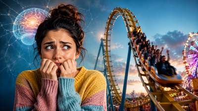 Psychology says people who are scared of roller coasters and fair rides don't always have motion sickness, their brain may simply be wired to detect danger