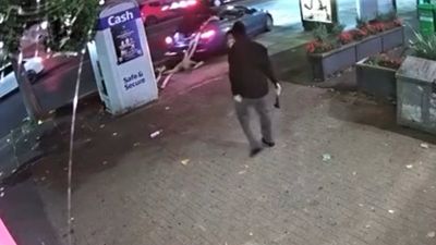 Watch: Moment brazen thieves rip ATM from London pavement and drag it down street