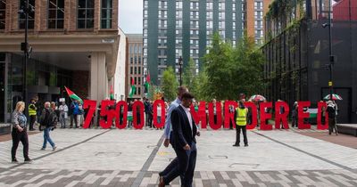 Pro-Palestine protesters target Barclays office in Glasgow
