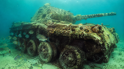 In 1994, Alabama sank 100 retired M60 battle tanks in the Gulf, giving obsolete military machines a 50-year second life as fish reefs