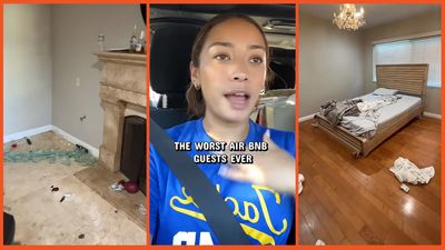 Airbnb host from LA walks into her rental after a birthday stay. She finds a broken bed, missing blankets, and food on the floor: ‘the worst of the worst’
