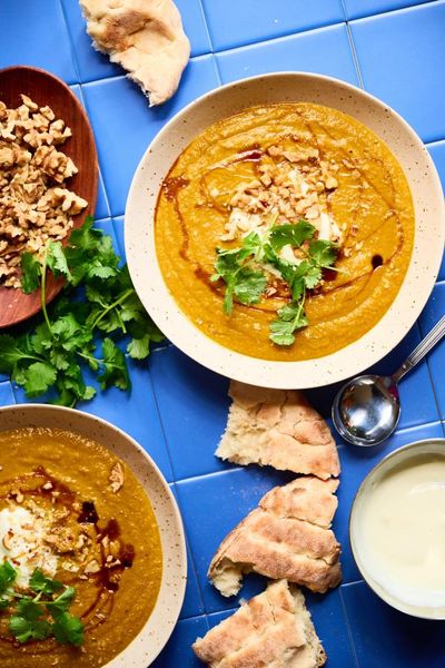 Alice Zaslavsky’s Georgian-spiced carrot, sweet potato and lentil soup – recipe