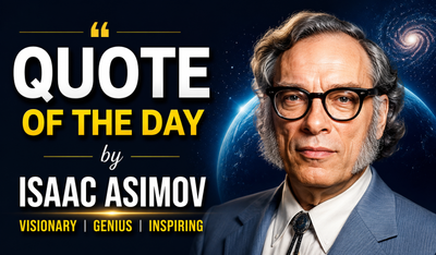 Quote of the day by Isaac Asimov: "The human mind works at low efficiency. Twenty percent is the..." — Inspiring life lessons on creativity, intuition, curiosity, innovation, critical thinking, and and how sudden flashes of insight unlock unseen potential by the visionary science fiction author and biochemist