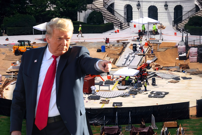 Trump Demands White House Helipad Rebuild To Level Horizon as Crews Rip Out New Granite Presidential Seal