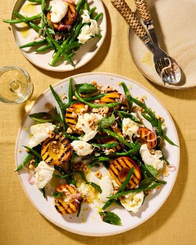 Angela Hartnett’s Italian summer recipes: grilled peaches, green beans and mozzarella, and gnudi in tomato sauce