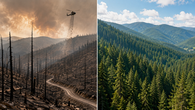 Oregon planted 72 million seedlings and dropped about a billion seeds from aircraft, helping turn the 554-square-mile Tillamook Burn into a state forest