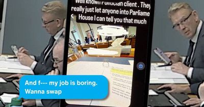 Mark Parton denies texting sex worker 'f--- my job is boring' in committee hearing
