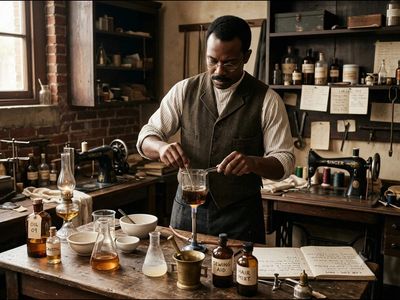 In 1909, a Black American entrepreneur invented a chemical solution accidentally, which could be used for straightening hair safely well ahead of time while experimenting with liquids to solve a common problem with sewing machines