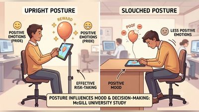 Psychology researchers reveal how the way you sit could affect your mood and the choices you make